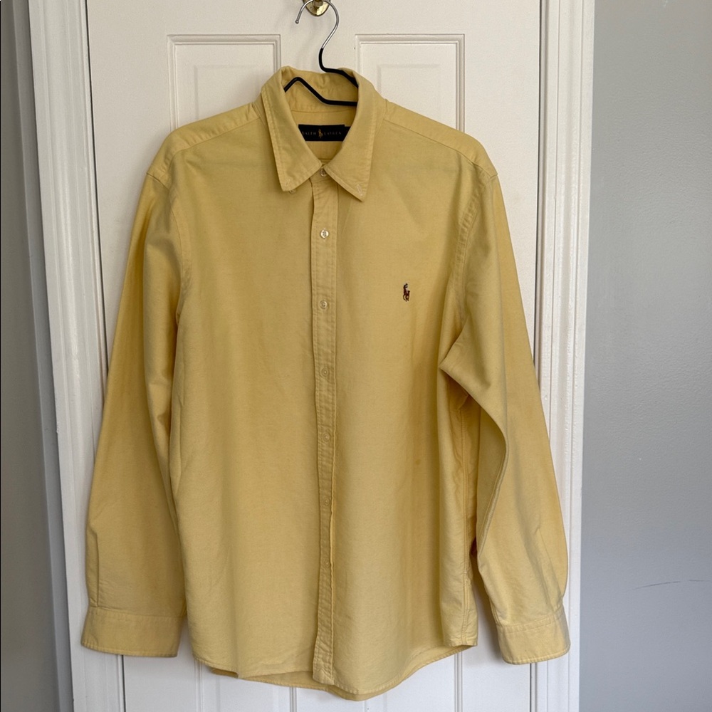 Polo by Ralph Lauren Men's Casual Yellow Button Down Shirt